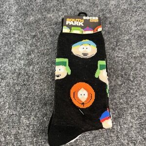 South Park Comedy Central Adult Black White Graphic Crew Socks 2 Pair Pk New